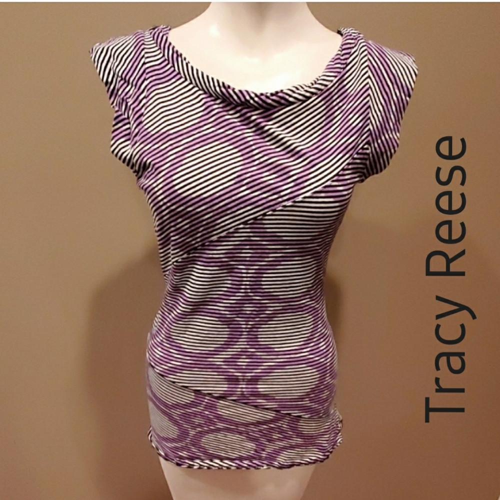 Patterned Cap Sleeve Top - image 2